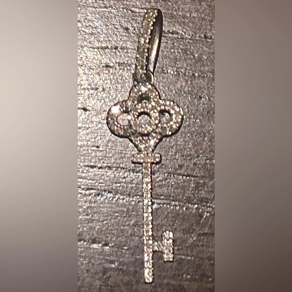 **HOST PICK** STUNNING Diamond & White Gold Key Necklace - Picture 6 of 13